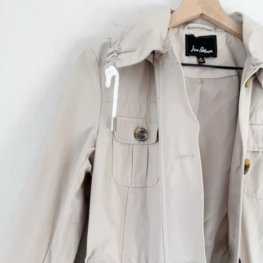 Sam Edelman Beige Drawstring Trench Coat